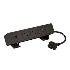 ONDESK 3X2PT USB AC 15W ČERNÁ