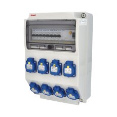 Zásuvková skříň FAMATEL vf704-6kA IP54 jištěná s chráničem 63/4/003-A