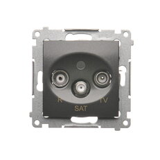 Zásuvka R-TV-SAT koncová, antracit mat, metalizované DASK.01/48