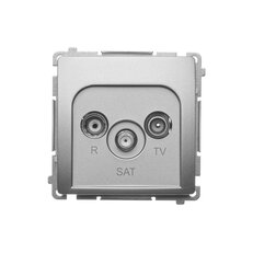 Zásuvka RTV-SAT průběžná, 1x vstup: 5-2400 MHz, Satén BMZAR-SAT10/P.01/29