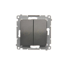 Žaluziové tlačítko 1+1 10A 250V, antracit mat, metalizované DZP1.01/48