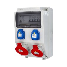 Zásuvková skříň FAMATEL vf390-4pol IP54 jištěná s chráničem 63/4/003-A (eko.)