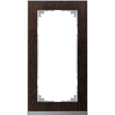 Rámeček, Merten M-Pure Decor, dvojnásobný bez středového můstku, Wenge/Aluminium