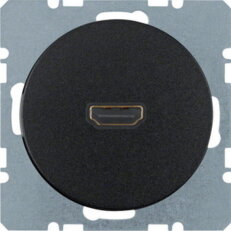 Zásuvka, HDMI, Berker R.1/R.3, černá, lesk HAGER WLF4379BG