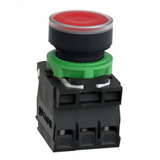 Schneider xB5AW3465 Ovládač stiskací prosvětlený,lícující,1 Z+1V,250V-rudý