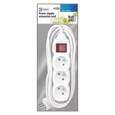 Prodlužovací kabel 3 m 3 zásuvky s vypínačem bílý PVC 1mm2 EMOS P1313