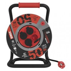 Venkovní prodlužovací kabel na bubnu 50 m 4 zás. černý guma-neopren 230V 1,5mm2