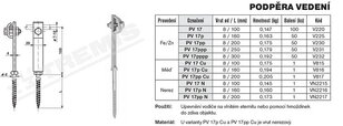 Podpěra vedení PV 17pp (FeZn) vrut 8/200 TREMIS V230