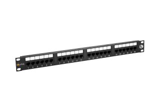 19" Patch panel 24 x RJ45 CAT5E UTP 150 MHz černý 1U SOLARIX 24000240