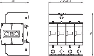 OBO V25-B+C 4-280 Kombinovaný svodič přepětí, typ 1+2,4P,TN, 280V
