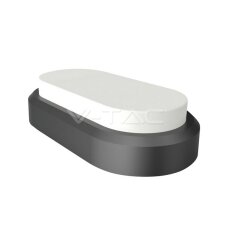 8W Rectangle Oval Dome Light Black Body Warm White IP54, VT-8038 V-TAC SKU1308