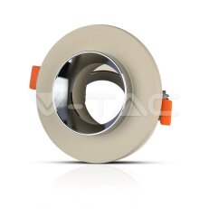 GU10 Fitting Concrete Metal Off White Recessed Light With Chrome Round, VT-862