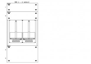 Konstrukce elektroměrová 2-21, 1-řadá, plastové panely SCHRACK CSIL125221