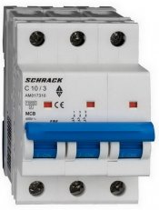Instalační jistič AMPARO 10kA, C 10A, 3P SCHRACK AM017310--
