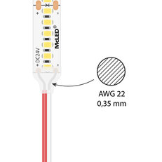 2-žilový kabel AWG22/0,35 mm2, červená/bílá, silikonová izolace