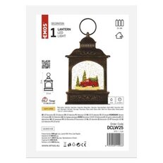 LED dekorace vánoční lucerna s autíčkem 21 cm 3x AA vnitřní teplá bílá časovač