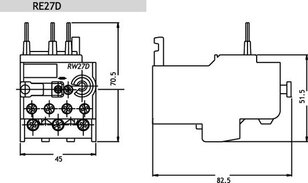 Nadproudové relé RE27D-1,2 1xNO+1xNC 0,8-1,2A pro CEM9-CEM25 ETI 004642403