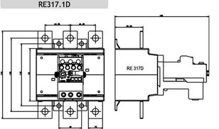 Nadproudové relé ETI RE317.2D-150 1xNO+1xNC 90-112A pro CEM150(E)...CEM250(E)