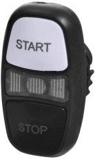 ETI Dvojité tlačítko (s návratem podsvětlovací) bílá/černá START/STOP