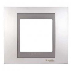Unica Top Krycí rámeček jednonásobný, Cromo mat/Grafit SCHNEIDER MGU66.002.238