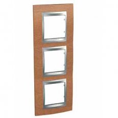 Schneider MGU66.006V.0M2 Krycí rámeček Top trojnásobný vert., Cherry/alu