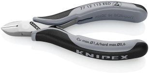 Boční štípací kleště pro elektroniku ESD 115 mm KNIPEX 77 12 115 ESD