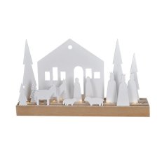 LED modulární zimní vesnička, 15x prvků, 10x LED, 2x AAA SOLIGHT 1V253