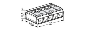 Páčková spojovací svorka Ex e 5x 0,14-4 mm2 (CYA) WAGO 221-485