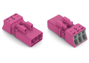 Zástrčka 3pól. Kód. B Růžová WAGO 890-293/082-000