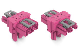 T-rozdělovač 3pól. Kód. B Růžová WAGO 770-1613
