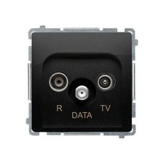 Anténní zásuvka R-TV-DATA útlum:10dB černá matná :3015 KONTAKT SIMON BMAD.01/49
