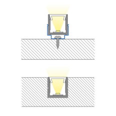 Přisazený hliníkový profil PW černý 11x11mm, včetně mléčného difuzoru, 1m