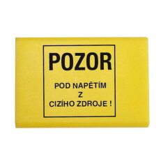 Krytka RSA 4 A pro 5 svornic (žlutá - text POD NAPĚTÍM Z CIZÍHO ZDROJE) G612126