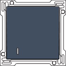 Středový kryt spínače hotelové karty-ALU STEEL GREY NIKO 220-61901