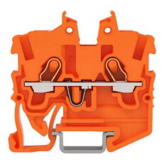 2vodičová průchozí svorka Mini, S ovládacími otvory, 1 mm2, Oranžová