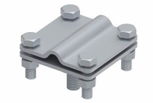 Svorka zemnící patky L65mm, drát 8/10mm, páska 40mm, StZn GROMTOR 292112