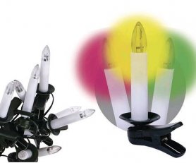 LED vánoční řetěz - svíčky, 7m, multicolor, časovač