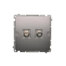 dvojitá anténní zásuvka typ F pro individuální instalace, Inox BMAF2.01/21