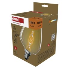LED žárovka DECO S123, E27, 3,5 W (14 W), 130 lm, flame EMOS Z59D01