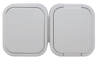 GWN-B2 zásuvka jednonásobná 2p+Z s víčkem + spínač IP44 bílá ABEX 9001583