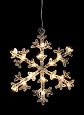 Vánoční vločka 18cm 16LED časovač, baterie