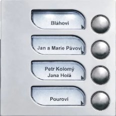 Tesla Stropkov 4FN 231 03.5/F Modul 4 tlač. se 4 jmenovkami 2-BUS KARAT (nerez)