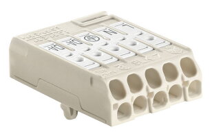 Svorkovnice SLK 7/5 E-SCHR (L-N-E-DA+-DA-) pro svítidla PC bílá Eleman 1001640