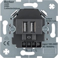 Zásuvka nabíjení USB konektor 100-240V AC50/60 Hz 5V = (+/- 5%) antracit mat