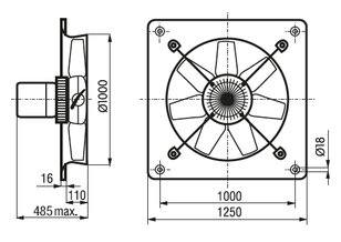 HCBT/6-1000/H-X IP55, 40°C axiální ventilátor ELEKTRODESIGN 944617