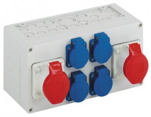 Zásuvková kombinace AKi 1-3S šedá IP44 IK08 300x150x132mm SPELSBERG 74113101