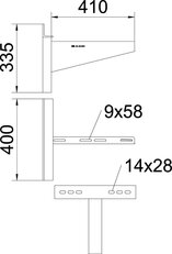 OBO AWSS 41 FT Nástěnný výložník těžká konstrukce B410mm Ocel žárově zinkováno