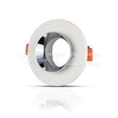 GU10 Fitting Gypsum Metal Recessed Light With Chrome Bottom Round, VT-862