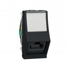 Unica Zásuvka datová zkosená RJ45 Kat.6 STP, 1M, Antracit SCHNEIDER NU340654