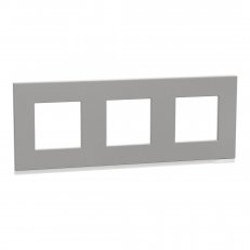 Unica Pure Krycí rámeček trojnásobný, Aluminium SCHNEIDER NU600680